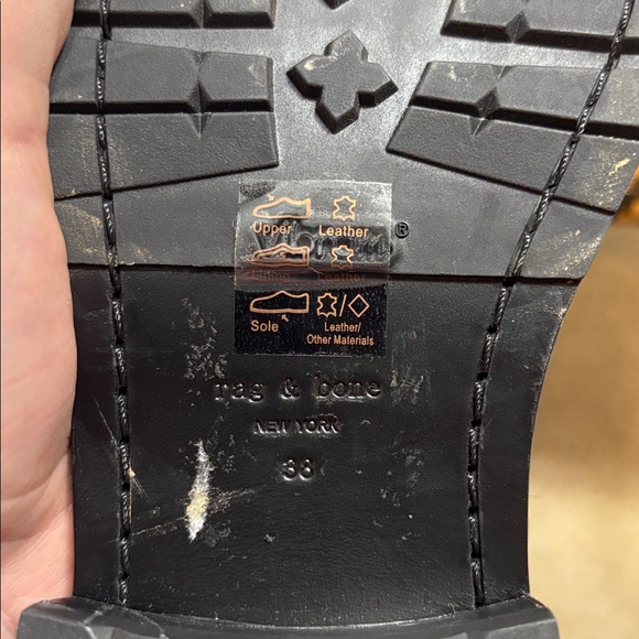 Rag & Bone Cannon Black Leather Combat Boots Women’s 38 - Picture 7 of 7